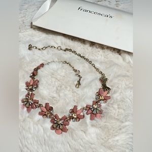 BRAND NEW Francesca’s Pink Flower Statement Necklace